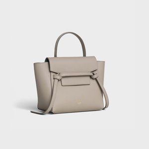 Celine Micro Belt Bag in grained calfskin. In EXCELLENT condition. Light taupe